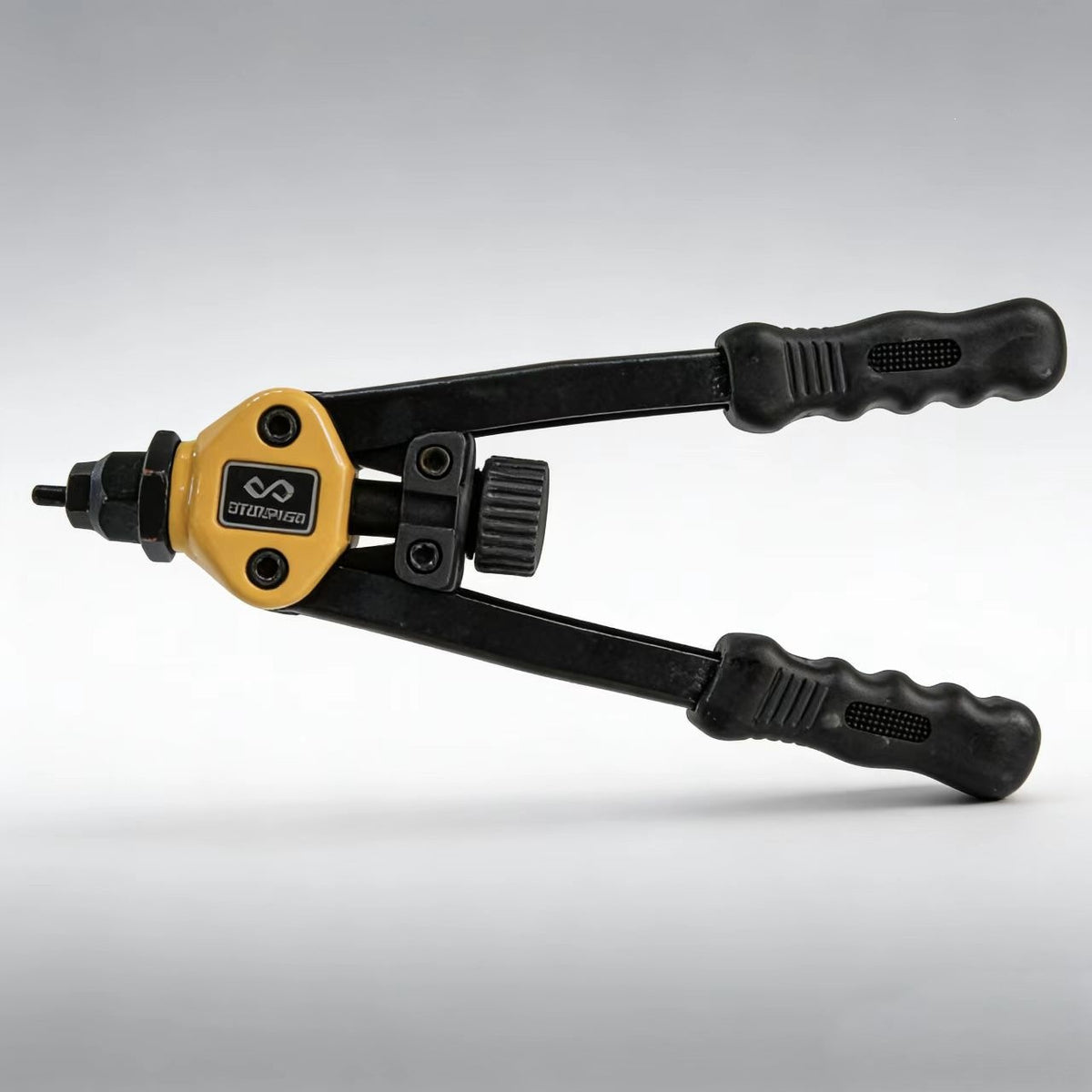Yellow-head rivet nut setter with its handles open