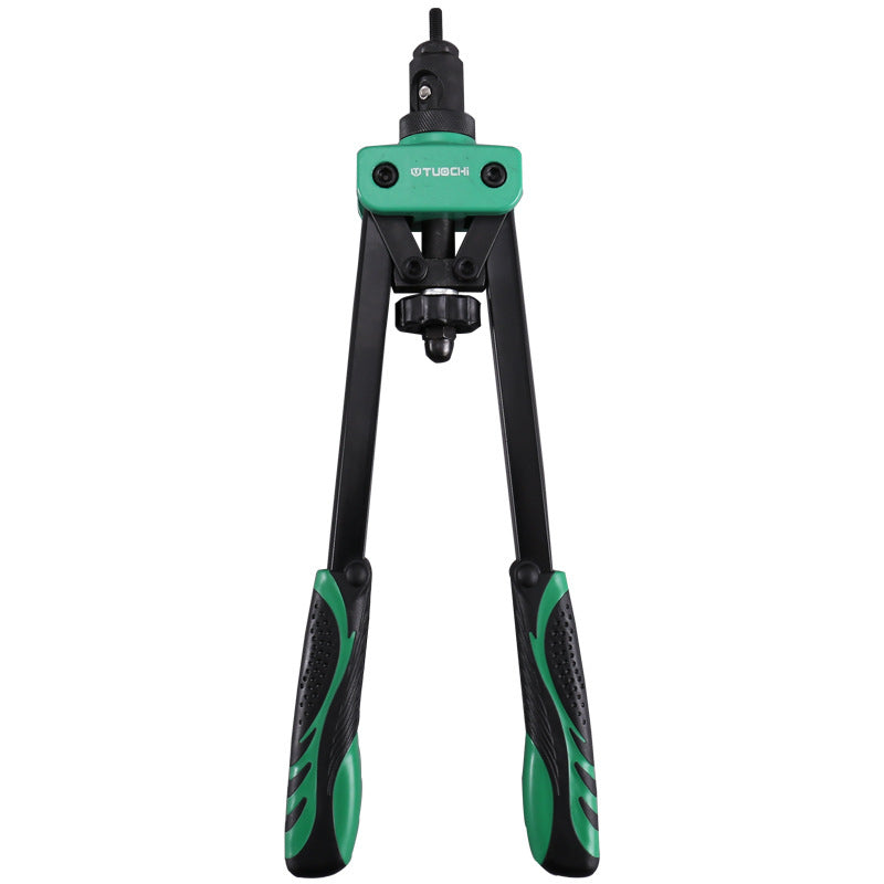 Front view of the green-head 13-inch TUOCHI rivet nut tool