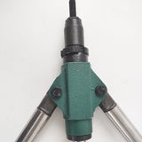 Close-up of the green head and installed setting end