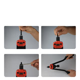 Actual M6022 quick-change head and handle operation views
