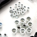 Close-up of the supplied rivet nut forms