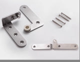 Folding-door mounting plates, pivot bushing and fixing screws