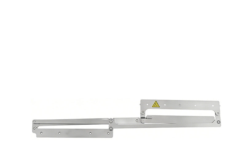 Left-opening folding-door linkage in its closed position