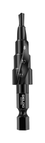 Actual complete 4-12 mm JTZ hex-shank step bit with original physical marks; other ranges are separate options