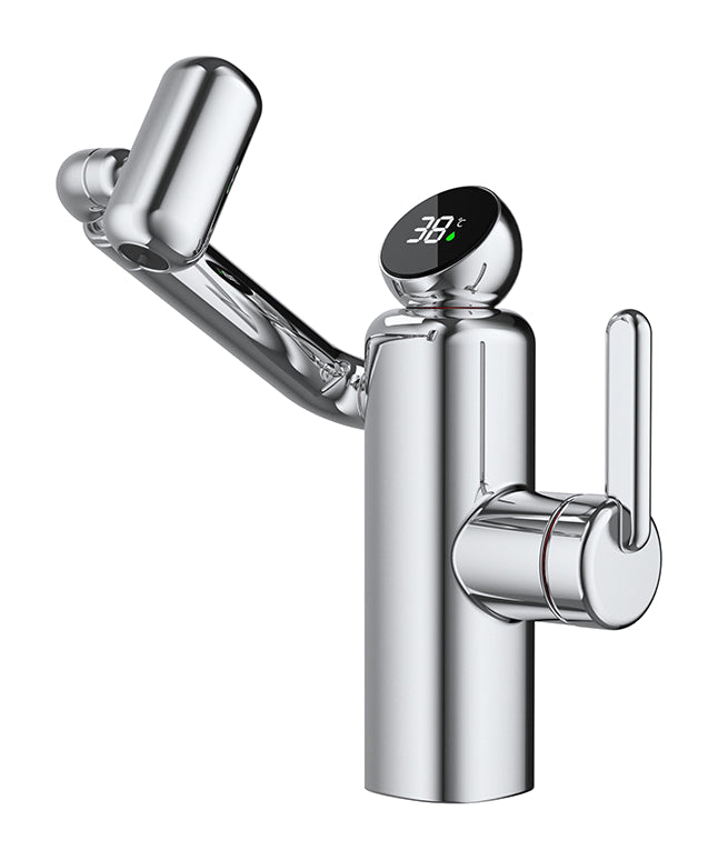 Actual supplier faucet-body example on white; other finishes, head forms, hoses and kit contents follow the selected configuration