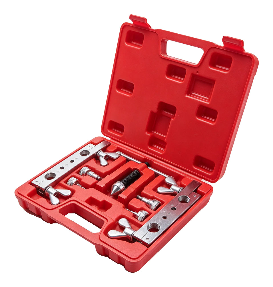 Actual seven-piece primary-tool tube-expander set in one red case