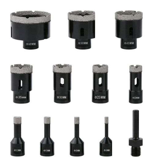 The eleven actual cutters and included adapter are shown; the included storage case is not pictured. On a clean white background.