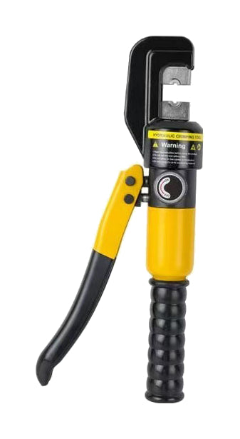 One yellow compact70-series C-head hydraulic terminal crimper on white