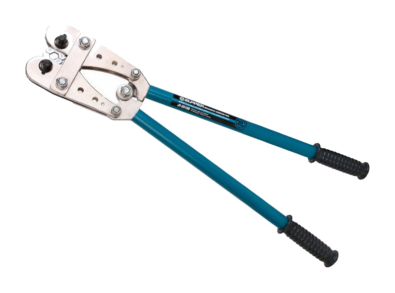 One teal Zupper JY25150 mechanical terminal crimper on pure white