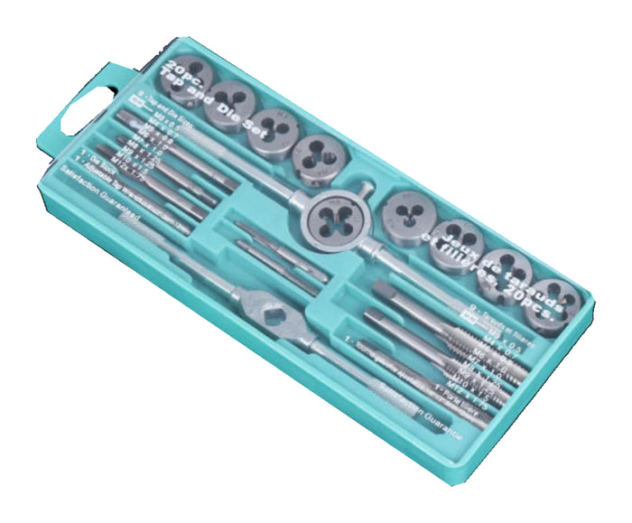 20-Piece Metric Tap and Die Set on a clean white background