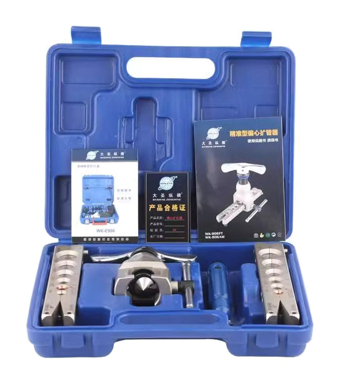 Actual WK-806FT source case with its tool, clamping pieces and physical supplied-source documents