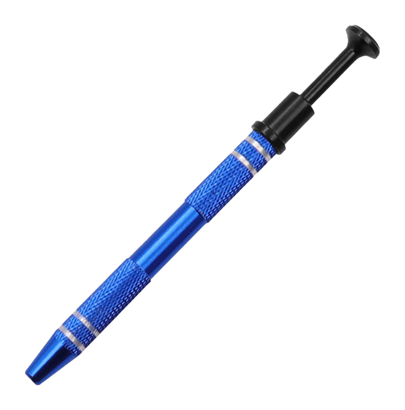 one blue precision component pickup pen on a plain white background; representative selection