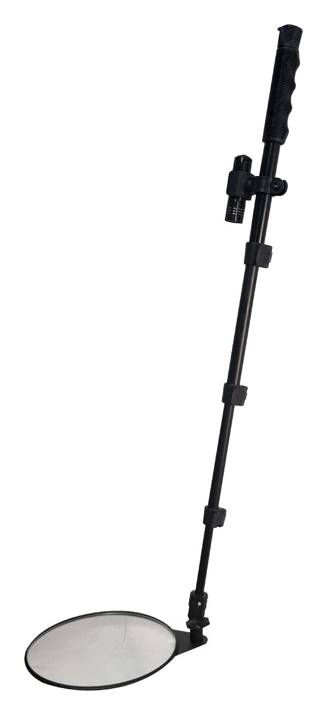 HM-200 with external flashlight on a plain white background; representative configuration