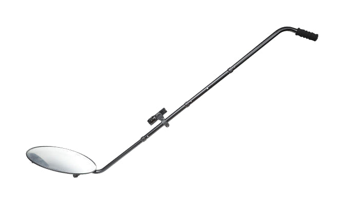 one complete bent-handle mirror on a plain white background; representative configuration