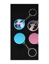 Colored Button Keychain Blank Kits - surface detail or finished-use example