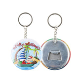 Bottle Opener Keychain Button Blank Sets - original component or reverse view