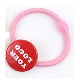 Elastic Hair Tie Button Blank Kits - original component or reverse view