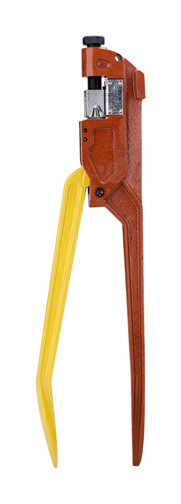 The gallery shows one actual red-brown/yellow TM-style point crimper on pure white. KH models and alternative sizes are not individually pictured.