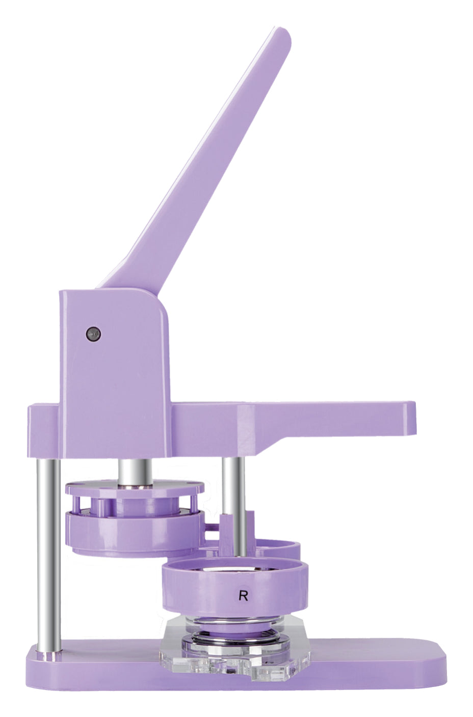 Purple Straight-Lever Manual Badge Maker Kit - main machine view