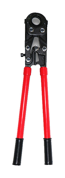 The gallery shows one black-head, red-handle mechanical pipe-press tool on pure white, not all offered tool models, die assortments or cases.