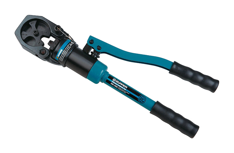 One teal Zupper KDG200A manual hydraulic point crimper on pure white
