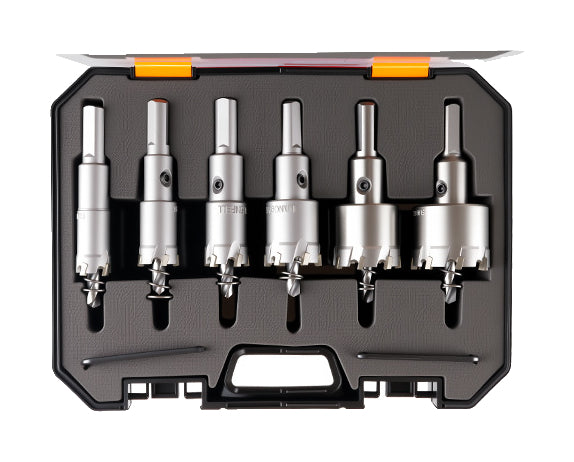 Actual mid-grade six-cutter assortment in one black plastic case; other pack counts and source classes differ