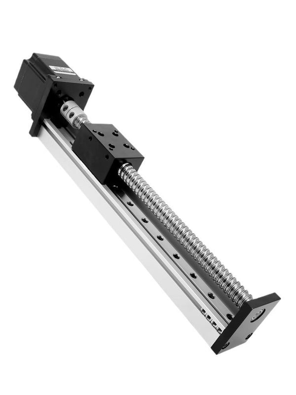Complete ball-screw linear stage with stepper motor, example motor-equipped configuration